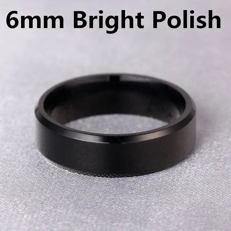 Brushed Dull Polish Silver Band Ring 4-8mm — Stainless Steel