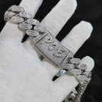 Iced Out Cuban Chain Necklace Stainless Steel 18MM
