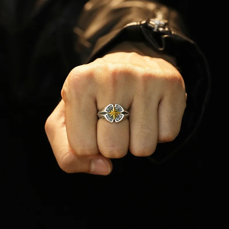 New Polaris Vintage Retro Star Ring for Men Adjustable Minimalist Tail Knuckle Hipster Jewelry Gift Idea Jewelry