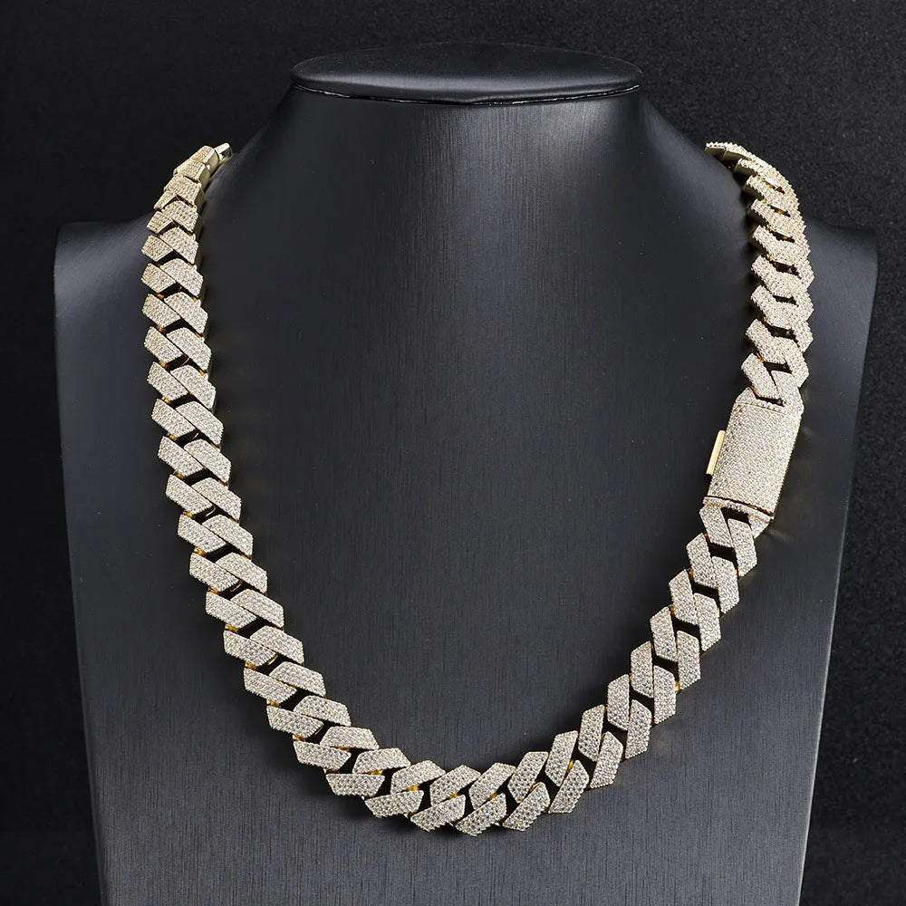 Iced Out Cuban Chain Necklace Stainless Steel 15MM