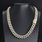 Iced Out Cuban Chain Necklace Stainless Steel 15MM