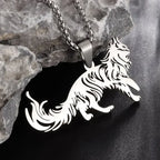 Domineering Tiger Head Pendant Men\\\'s Fashion Animal Tiger Necklace Punk Hip-Hop Trend Casual Jewelry Boyfriend Gift