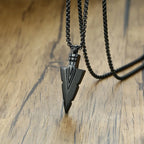 Vnox Men's Arrowhead Kunai Primal Urn Necklaces, Rock Punk Spearhead Pendant Jewellery, Stainless Steel Anniversary
