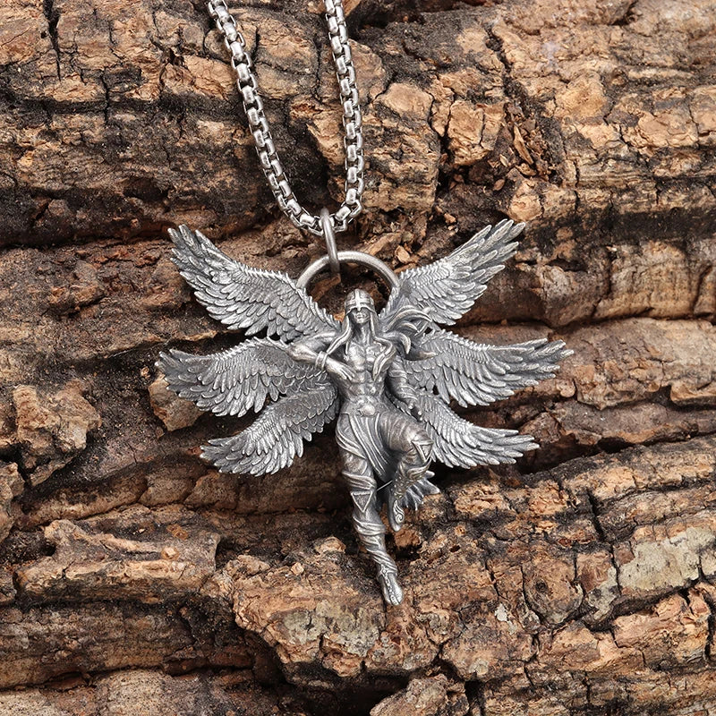 Seraph Warrior Pendant Necklace — Zinc Alloy