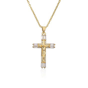 Cross Pendant Necklace — Gold-Tone Copper Alloy