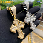 2025 New Hip Hop Cross Pendant Necklace Gold Color Iced Out Bling CZ Cubic Zirconia Variety Designs Charm Men Women Jewelry