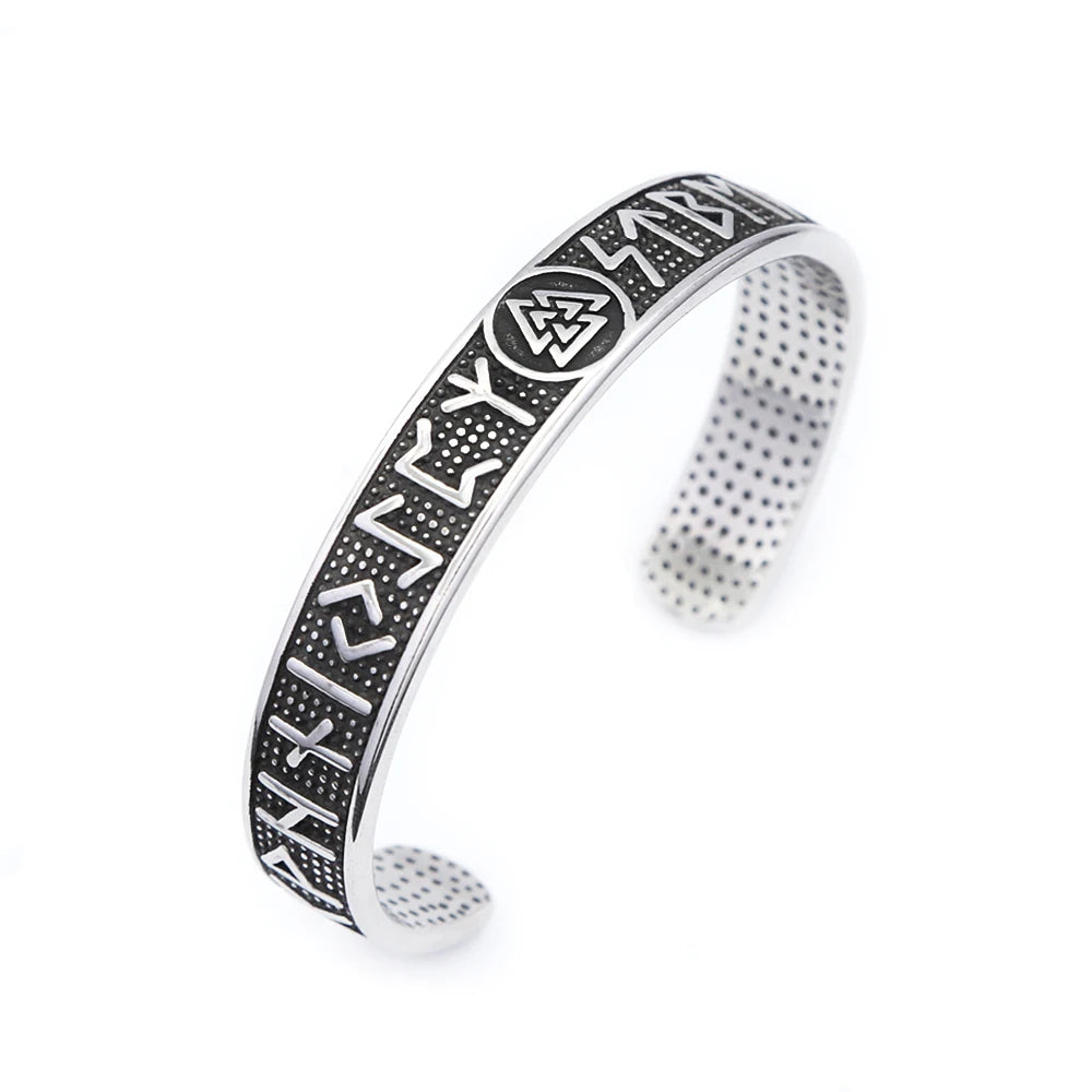 Vintage Nordic Viking Compass Bracelet Punk 316L Stainless Steel Vikings Rune Men Bangles Biker Amulet Jewelry Gift