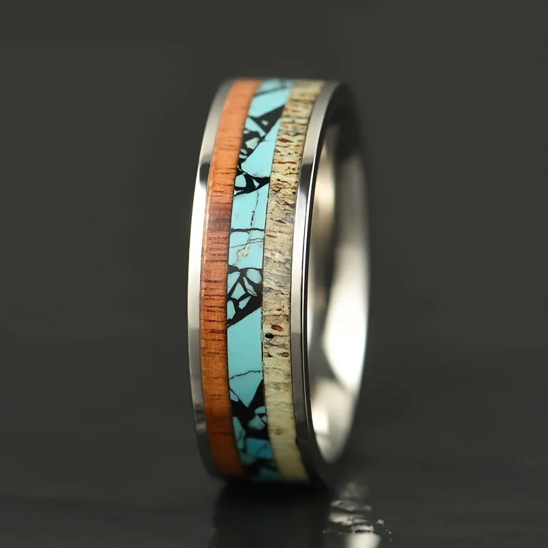 Red Personalized Couple Tungsten Carbide Ring with Spider Pattern Dome Edge,Comfortable Fit, Fashionable Daily Item,Wedding Ring
