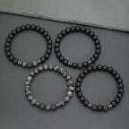 10 Styles 2Pcs Men Bracelet Set 8mm Tiger Eyes Malachite Obsidian Hematite Stone Positive Energy Healing Strand Braslet Homme
