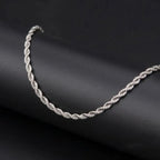 3mm Classic Stainless Steel Twist Long Chain Pendant Necklace for Men Women Punk Style Hip Hop Rock Personality Chokers Jewelry