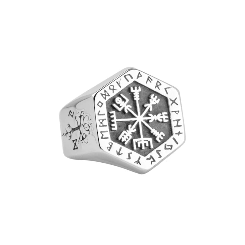 Vintage Viking Rune Signet Scandinavn Rings for Men Domineering Punk Nordic Amulet Jewelry