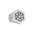 Vintage Viking Rune Signet Scandinavn Rings for Men Domineering Punk Nordic Amulet Jewelry