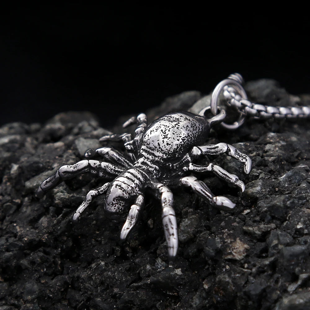 Gothic Spider Pendant — Stainless Steel