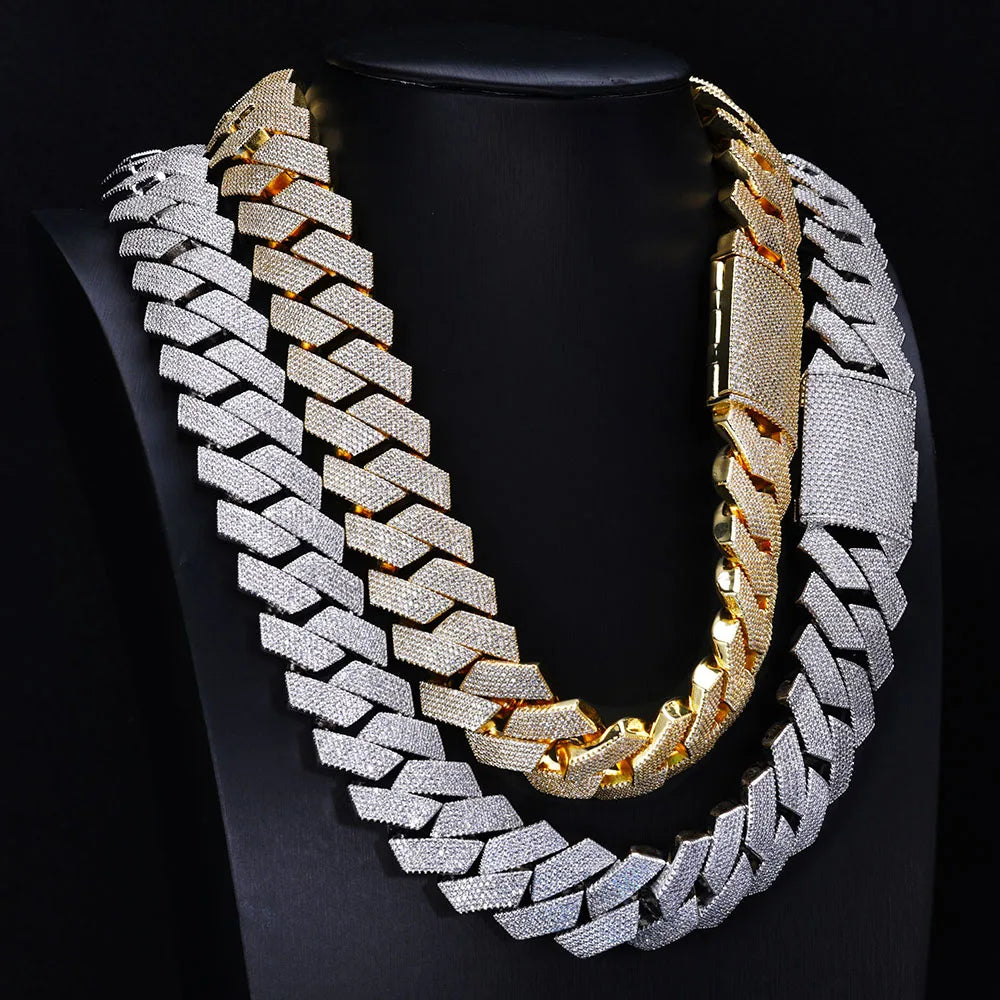 Iced Out Cuban Chain Necklace Stainless Steel 25MM