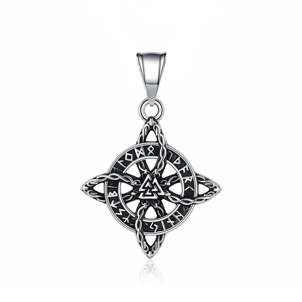 Valknut Steel Pendant Nordic Celtic Knot 316L