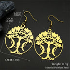 Star Tree Of Life Silver Earrings Witch Triple