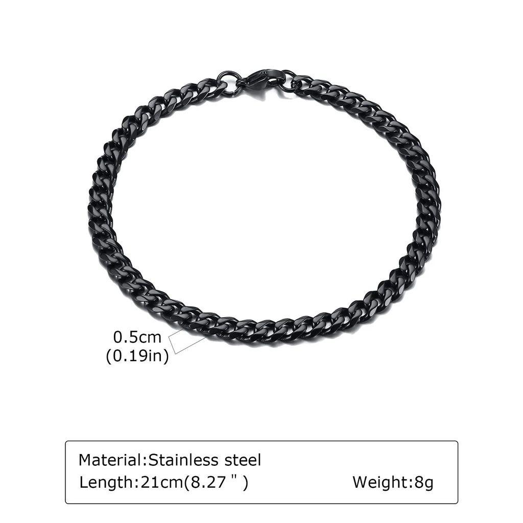Black Byzantine Braided Bracelet — Stainless Steel