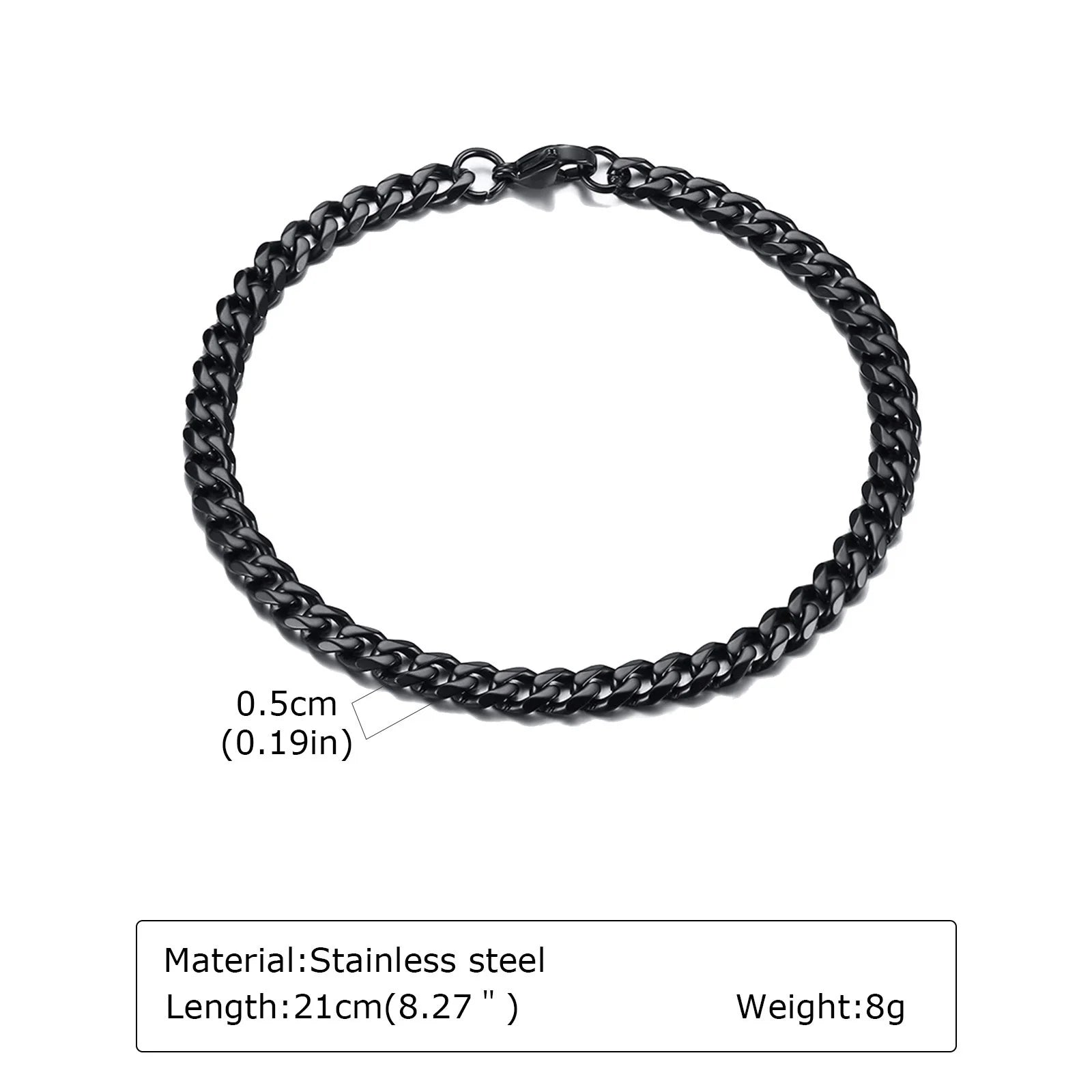 Black Byzantine Braided Bracelet — Stainless Steel