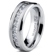 Autumn Hot Selling Silver Plated Stainless Steel Rings For Men Square Cubic Zircon Ring Jewelry Accessories Wholesale Size 7-13