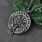 Viking Raven Stainless Steel Pendant Necklace