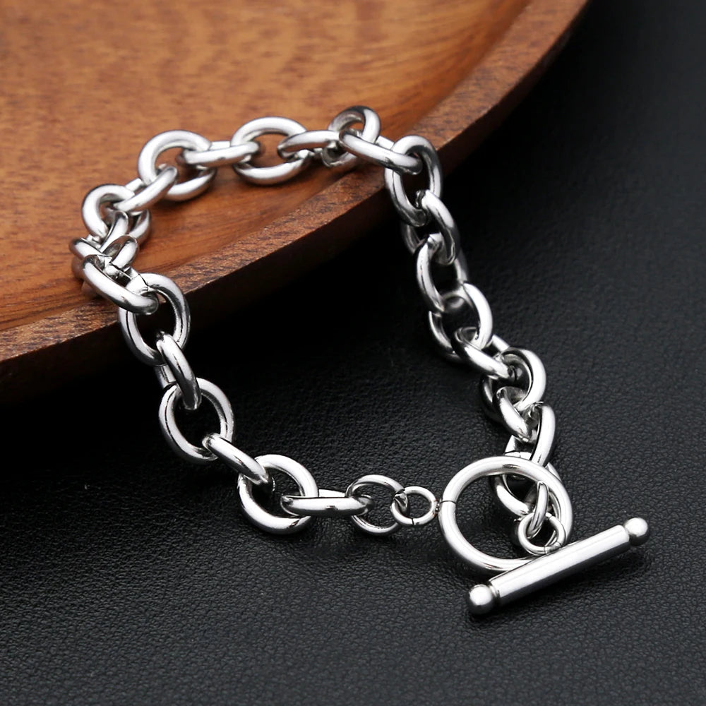 Minimal Silver Bracelet — Stainless Steel
