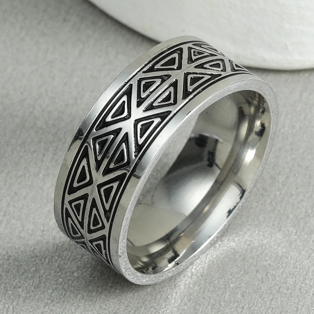 Vintage 316L Stainless Steel Ring for Men And Women Never Fade Power Lucky Mantra Ring