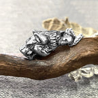 Vintage Vikings Celtic Wolf Head Necklaces Men's Stainless Steel Norse Mythology Fenrir Wolf Animal Pendant