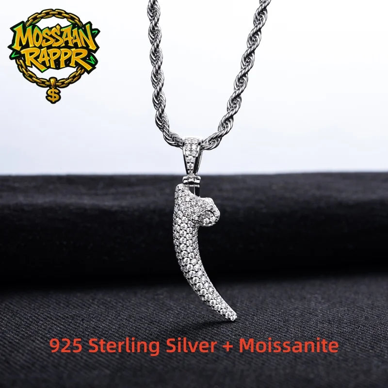 Iced Out Wolf Tooth Pendant Necklace