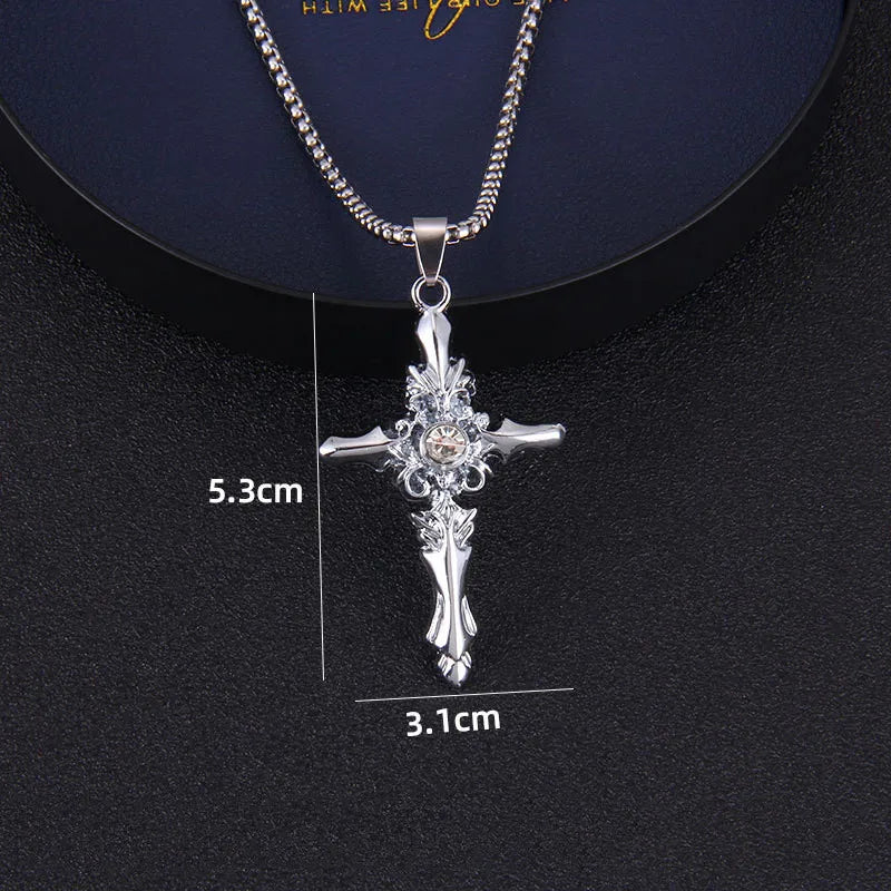 Cross Steel Pendant Vampire Lovers Pair Students