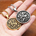Saint George Dragon Pendant — Stainless