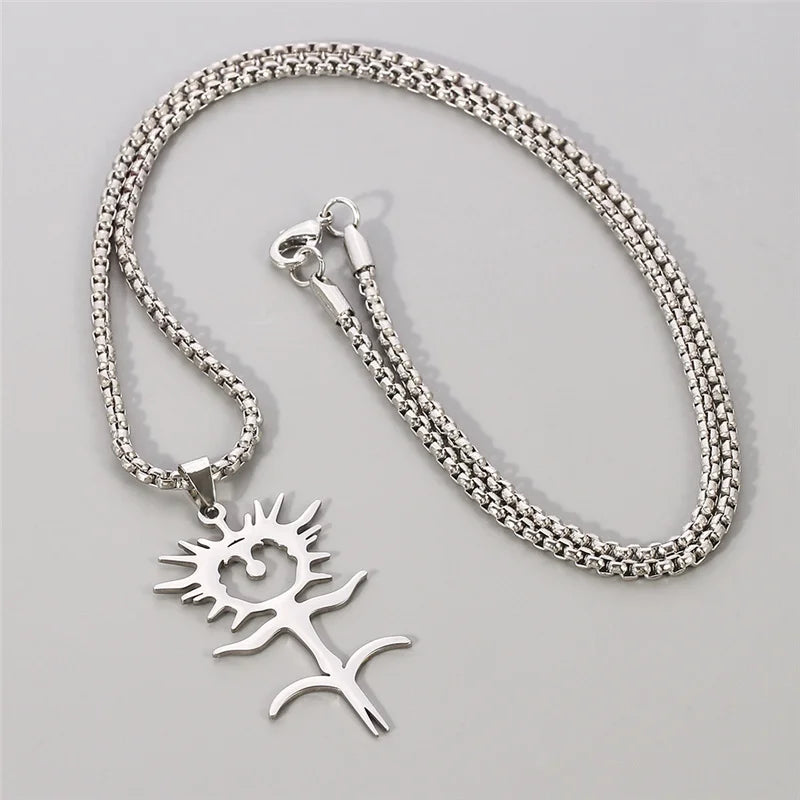 Gothic Hollow Sigil Pendant Necklace — Box Chain