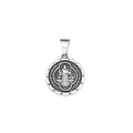 Cross Saint Benedict Steel Pendant Vintage Catholic