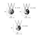 Vintage Sun Moon Tai Chi Necklace for Couple Chinese Style Yin Yang Dragon Pendant Clavicle Chain Best Friends Gift
