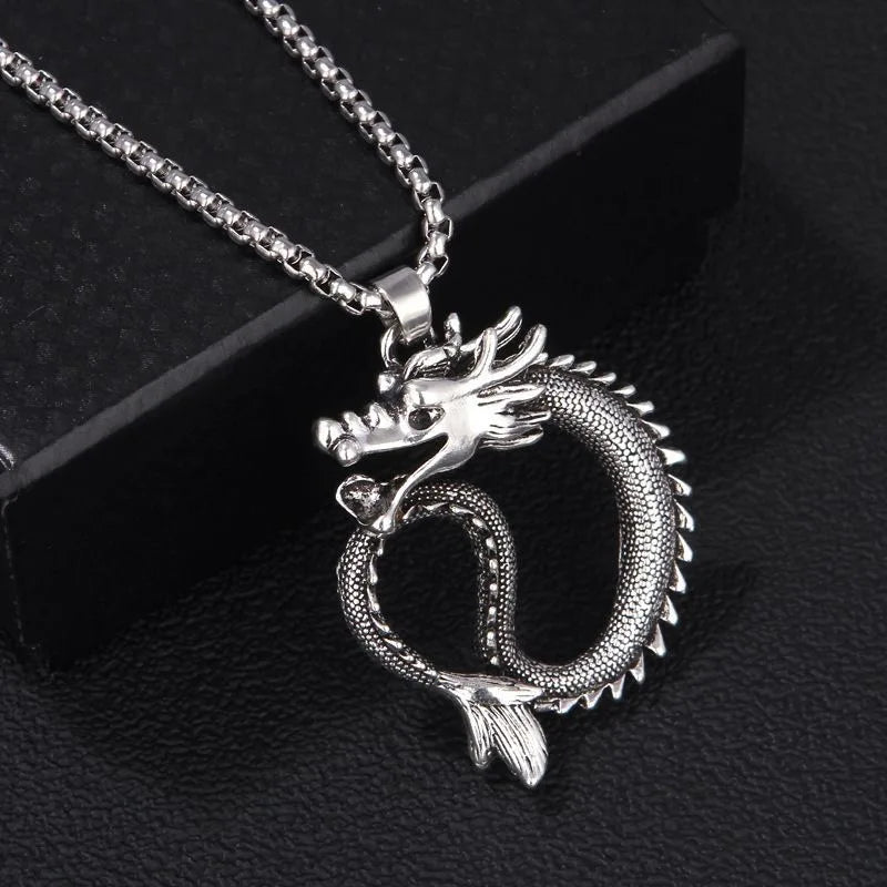 Dragon Zodiac Steel Pendant Chinese Style Retro