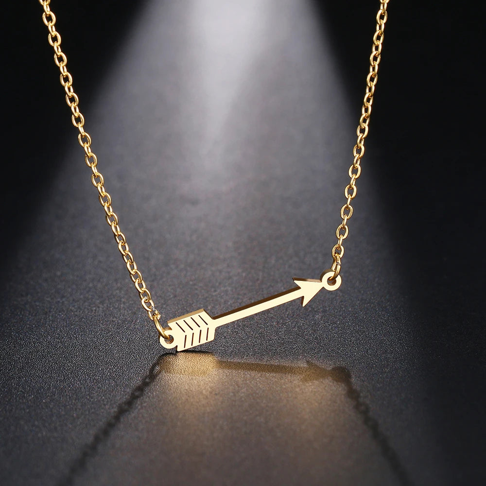 Lucky Love Arrow Charm Pendant Choker Necklace