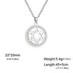 Star of David & Menorah Jewish Pendant Necklace — Stainless Steel