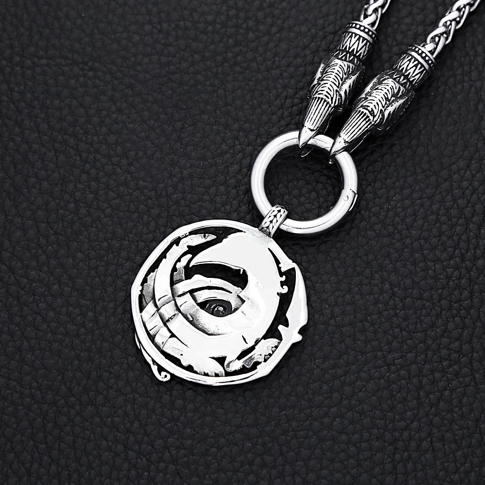 Nordic Viking Raven Pendant Necklace — Stainless Steel