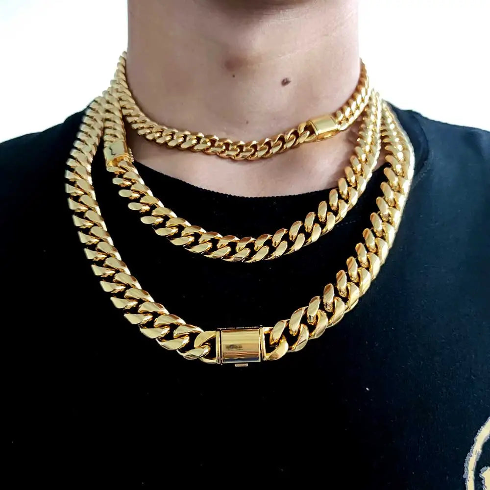 Stainless Steel Cuban Chain Necklace Miami 8-14MM