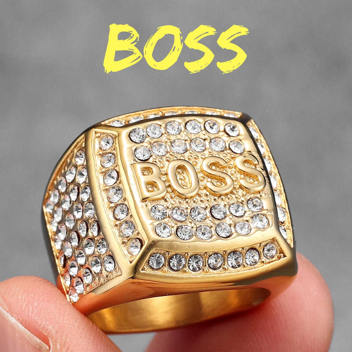 Shiny Gemstone Luxury Stainless Steel Men Rings Punk New In For Male Women Fashion Jewelry Creativity Gift Wholesale Dropshiping