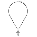 Kinitial April Stainless Steel Russian Orthodox Cross Necklace Keychain, Pure Russian Orthodox Cross, Suppedaneum Cross