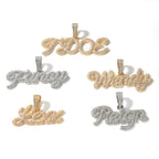 Uwin Custom Cursive Letter With Baguette Chain Iced Out Name Necklace Chain Cubic Zirconia Fashion Hiphop Jewelry