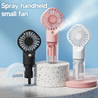 Handheld Mini Fan Air Conditioner USB Rechargeable Portable Mist Cooler Cooling Spray Humidifier Fan for