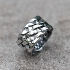 Nordic Viking Twist Weave Ring — Men's Band, Stainless Steel