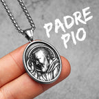 Padre Pio Pendant Necklace — Stainless Steel