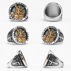 St.Michael St.Benedict Exorcism Powerful Talismans Stainless Steel Men Rings Punk New In For Male Women Fashion Jewelry