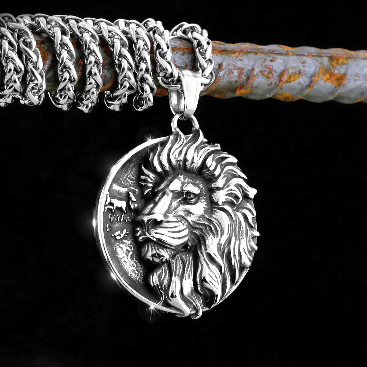 Classic Lion Viking Pendant — Stainless Steel