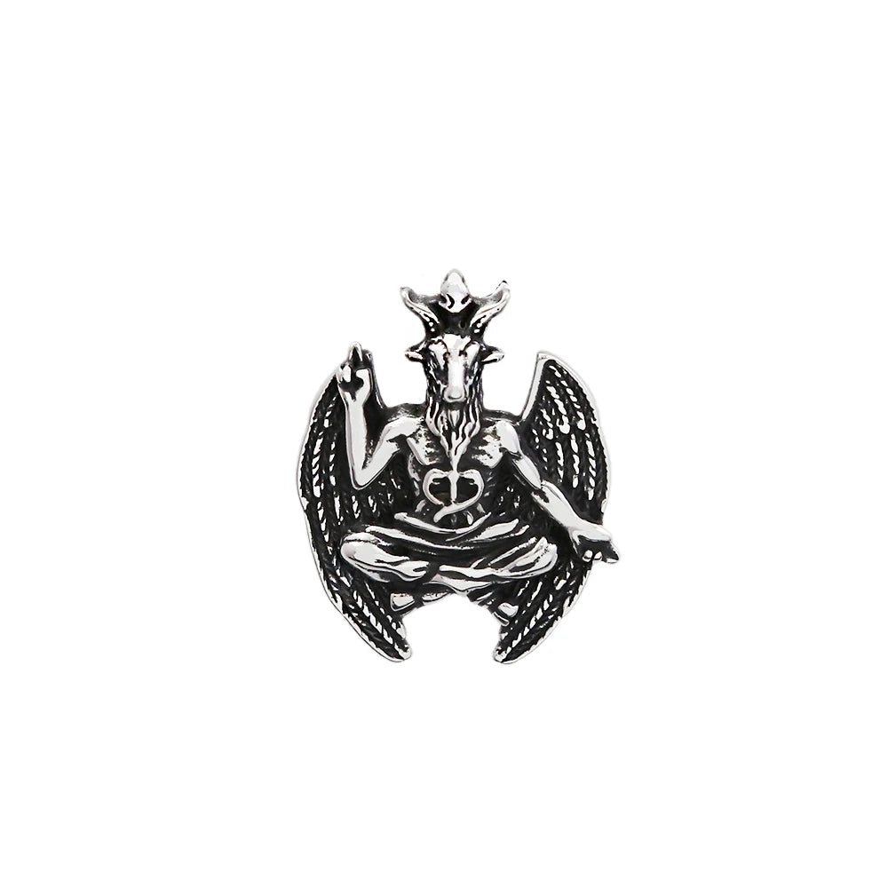 Occult Steel Pendant Vintage Gothic Satanic Goat