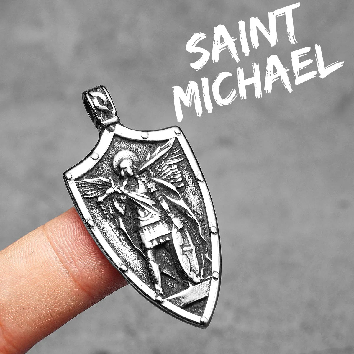 Archangel Necklaces St.Michael Pendants 316L Stainless Steel Men Women Amulets Chains Rock Punk Rider Jewelry Gift Dropshipping