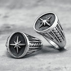 316L Stainless Steel Rings North Star Shining Fashion Men Cool Ring for Friend Rider Biker Jewelry Unique Best Gift