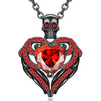 Iced Out Skull Black Pendant Necklace